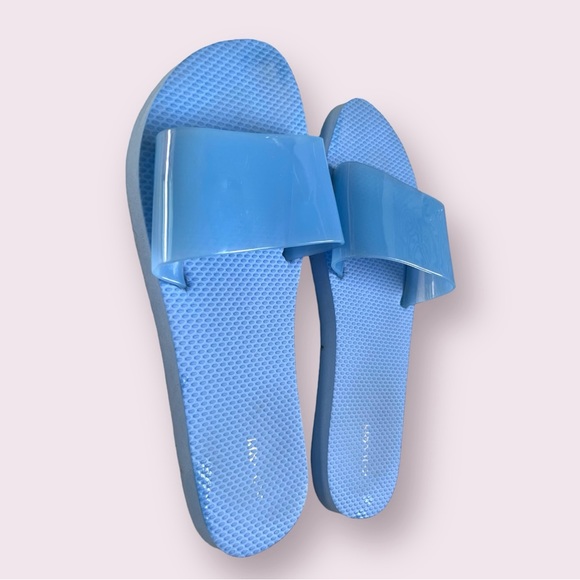 OLD NAVY WOMEN’S BLUE JELLY SLIDE FLIP-FLOPS SIZE 10 - Picture 2 of 3
